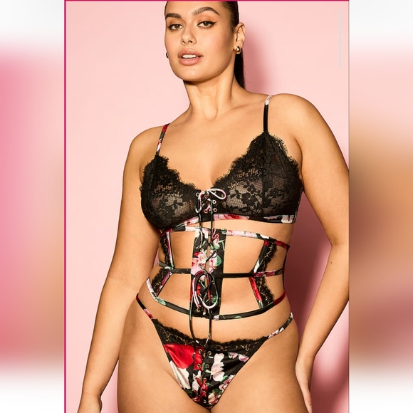 Victorias secret luxe Stretch silk SEXY Atelier Caged Corset waist cincher - Picture 5 of 11